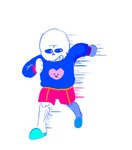 blue_clothing blue_shirt blue_topwear bone bottomwear clothing crows_feet eyebrows footwear glowing glowing_eyes heart_symbol male mitten_hands motion_lines not_furry pink_eyes pink_pupils pupils raised_eyebrows running shirt shoes shorts simple_background skeleton slippers smile solo sweater topwear white_background white_body the-dunkle undertale undertale_(series) sans_(undertale) animated_skeleton undead 2015 digital_drawing_(artwork) digital_media_(artwork) full-length_portrait low_res portrait