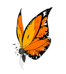 2_antennae 4_legs ambiguous_gender angry antennae_(anatomy) anthro arthropod_abdomen big_wings black_antennae black_body clenched_teeth crown eyespots flying headgear huge_wings markings multicolored_wings nude orange_wings quadruped ruff side_view simple_background slim solo teeth white_background wings ieobs disney hoppers_(disney) pixar titus_(hoppers) arthropod butterfly insect lepidopteran monarch_butterfly hi_res