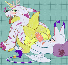 anal anal_penetration antlers bodily_fluids breasts cum cum_in_ass cum_inside feathered_wings feathers genital_fluids gynomorph gynomorph/male gynomorph_penetrating gynomorph_penetrating_male horn intersex intersex/male intersex_penetrating intersex_penetrating_male male male_penetrated penetration sex wings bunzillaking bandai_namco digimon angelgatomon_(angelkitty) gabumon_(furanko1) digimon_(species) gabumon gatomon absurd_res hi_res