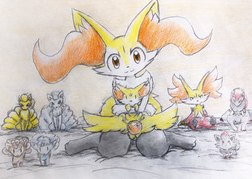 :3 ambiguous_anthro ambiguous_gender anthro biped digitigrade dipstick_tail head_tilt hug hugging_object hugging_plushie looking_at_viewer markings plushie sitting solo tail tail_markings wariza eiroru nintendo pokemon alolan_form alolan_ninetales alolan_vulpix braixen canid delphox fennekin generation_1_pokemon generation_5_pokemon generation_6_pokemon generation_7_pokemon mammal ninetales pokemon_(species) regional_form_(pokemon) vulpix zoroark zorua 2019 colored_pencil_(artwork) colored_sketch full-length_portrait graphite_(artwork) hi_res japanese_description portrait sketch traditional_media_(artwork) translated_description