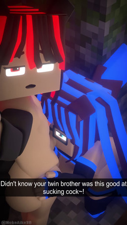 ambiguous_gender blue_hair brown_hair duo femboy genitals hair inside kneeling male male_focus male_penetrated not_furry oral penetration penis cappyadams microsoft minecraft mojang snapchat xbox_game_studios arnas_atakiyo_(cappyadams) robin_akiyama_(cappyadams) human humanoid mammal 3d_(artwork) 3d_animation 9:16 animated blender_(artwork) blender_cycles_(artwork) digital_media_(artwork) hi_res short_playtime sound video
