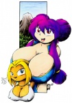 anthro areola big_breasts blonde_hair blue_eyes breasts cape clothing duo erect_nipples female food fruit grape hair huge_breasts hyper hyper_breasts nipples pigtails plant purple_hair red_eyes superhero drake_fenwick supermegatopia buxom_gal grape_(greatdragonad) ground_squirrel human mammal prairie_dog rodent sciurid 2006