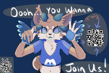 5_fingers advertisement anime_eyes anime_style anthro bovid_horn caprine_horn clothing discord_logo fangs fingers glowing glowing_eyes glowing_tongue glowing_wings horn hypnosis hypnotic_eyes illuminated join_us kemono logo logo_on_clothing looking_at_viewer meme_shirt mind_control mischievous_smile owo pawpads paws qr_code raised_wings ram_horn rick_rolled smile smiling_at_viewer spiral spiral_eyes spread_wings star_eyes star_in_pupils teeth text tongue weeaboo wings wanko wanko_(artist) discord_(app) dogelore meme_clothing owo_whats_this doge shibe yori_(wanko) yori_hainu yori_shiba bovid canid canine canis caprine domestic_dog goat hainu hybrid mammal shiba_inu spitz 3:2 alpha_channel english_text hi_res meme shaded shaded_line_art