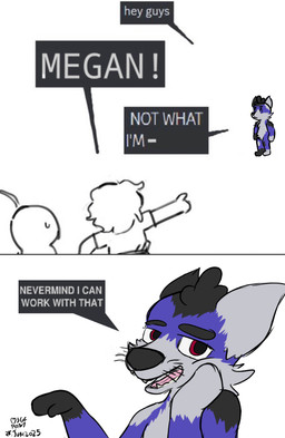 2_panel_comic anthro big_nose biped cheek_tuft dialogue facial_tuft female gender_transformation gloves_(marking) group hand_on_cheek head_tuft leg_markings looking_at_viewer male markings nude_anthro simple_background socks_(marking) solo_focus species_transformation teeth text transformation trio tuft whiskers white_background young m3g4 not_what_im_called mega_(m3g4) canid canine canis domestic_cat domestic_dog felid feline felis human mammal 2025 2d_animation animated artist_name dated digital_media_(artwork) english_text flat_colors frame_by_frame loop sketch