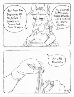 anthro box clothed clothed_anthro clothed_female clothing container dialogue eyelashes female fully_clothed fully_clothed_anthro fully_clothed_female salon solo spa speech_bubble tail tassels text circe_(artist) friendship_is_magic hasbro my_little_pony blue_nile_(mlp) earth_pony equid equine horse mammal pony comic english_text monochrome