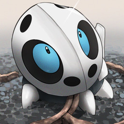 ambiguous_feral ambiguous_gender big_head black_body blue_eyes featureless_legs feral grey_body head_turned looking_up metallic_body multicolored_body pupils quadruped solo tail white_body white_tail spicyichizo nintendo pokemon aron elemental_creature generation_3_pokemon mineral_fauna pokemon_(species) 2026 absurd_res hi_res shaded