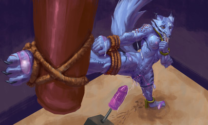 ahegao anthro bdsm bodily_fluids body_writing bondage bound breasts bukkake condom cum cum_inside cum_on_face dildo female filled_condom fucking_machine gag genital_fluids genitals humanoid_genitalia looking_pleasured machine markings mind_break nipples nude on_display sex_toy sexual_barrier_device solo tail tongue toy vibrator whip_mark monduck renira canid canine canis mammal wolf 5:3 absurd_res hi_res