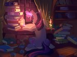 beverage book candle coffee cutie_mark female feral hair hooves horn inside long_hair magic purple_body purple_hair purple_tail quadruped solo tail unicorn_horn sinful_pie friendship_is_magic hasbro my_little_pony twilight_sparkle_(mlp) 4:3 hi_res