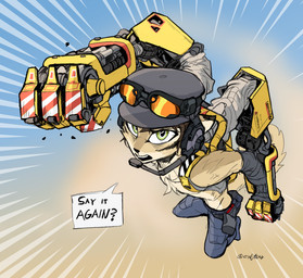 angry anthro bottomwear clothing dialogue electronics eyewear glasses hat headgear headphones headset headwear machine male mechanical_arm pants solo tail text endjfcar aco_harnac mammal rodent sciurid 2024 digital_drawing_(artwork) digital_media_(artwork) english_text hi_res signature