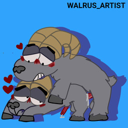 animal_genitalia animal_penis bovid_horn caprine_horn clitoris duo fur genitals grey_body grey_fur heart_symbol horn male male/male penis ram_horn walrus_artist comedy_central south_park rammyariesgoated bighorn_sheep bovid caprine mammal sheep 1:1 hi_res