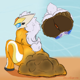 bodily_fluids butt duo excessive_feces feces female hyper hyper_feces hyper_soiling male micro not_furry pooping scatplay soiling sweat grubbs league_of_legends riot_games tencent kindred_(lol) lamb_(lol) vulnick_(jetstorm12) bovid canid canine caprine fox mammal sheep 1:1 2019 absurd_res hi_res