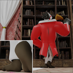 anthro avian_feet barefoot beak big_chest black_body black_feet blazer bookshelf bottomwear broad_shoulders claws clothed clothed_anthro clothed_male clothing dusting empty_eyes feet floor foot_focus formal_wear fully_clothed fully_clothed_male furniture gum_wad jacket low-angle_view male male_anthro mask plantigrade red_clothing red_eyes red_jacket red_topwear soles solo tile tile_floor toe_claws top_heavy topwear white_beak white_bottomwear white_clothing dbzdr duustedchesto_(modeler) deltarune undertale_(series) avian swatchling 1:1 3d_(artwork) digital_media_(artwork) story story_in_description