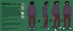 anthro backstory beard bottomwear bulge clothing facial_hair footwear jacket markings pants scruffy shoes solo striped_markings striped_tail stripes sweater tail tail_markings topwear azathura marcus_(azathura) asinus donkey equid equine hybrid mammal zebra 2019 absurd_res hi_res model_sheet