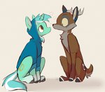 clothing duo female feral hoodie hooves horn love male male/female skinny topwear =djoyk= friendship_is_magic hasbro my_little_pony mythology djoyk lyra_heartstrings_(mlp) deer equid equine horse mammal mythological_creature mythological_equine pony unicorn hi_res