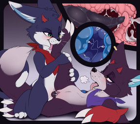 3_toes anthro anthro_on_anthro anthro_penetrated anthro_penetrating anthro_penetrating_anthro balls black_body black_claws black_ears black_fur black_nose black_penis black_tail blue_body blue_ears blue_fur blue_inner_ear blue_markings blue_scarf blue_tail bodily_fluids cervical_contact cervix claws clitoris clothing cum cum_in_uterus cum_in_vagina cum_inside digitigrade dipstick_ears dipstick_tail duo ear_markings ejaculation eye_contact facial_markings fangs feet female female_penetrated finger_claws fingerless_(marking) flat_chested foot_fetish foot_lick from_front_position fur fur_markings genital_fluids genitals gloves green_eyes handwear head_markings holding_leg horn impregnation inner_ear_fluff internal internal_vaginal interspecies kneeling leg_glider_position licking licking_another licking_partner looking_at_another looking_at_partner looking_down looking_down_at_another looking_down_at_partner looking_pleasured looking_up looking_up_at_another looking_up_at_partner lying male male/female male_penetrating male_penetrating_female markings mostly_nude multicolored_body multicolored_ears multicolored_fur multicolored_tail nude nude_anthro nude_female nude_male on_back ovum penetration penile penile_penetration penis penis_in_vagina pink_clitoris pink_tongue pink_vulva raised_leg red_clothing red_gloves red_handwear red_horn red_scarf scarf scarf_only semi-anthro sex simple_background snout sperm_cell spread_legs spreading tail tail_markings tapering_penis teeth toe_claws toeless_(marking) toes tongue tongue_out tuft two_tone_body two_tone_ears two_tone_fur two_tone_tail uterus vaginal vaginal_penetration vulva whiskers white_balls white_body white_claws white_ear_tips white_ears white_fur white_inner_ear_fluff white_markings white_tail white_tail_tip meraence bandai_namco digimon fakemon fan_character flenamon vicious_kitty digimon_(species) domestic_cat felid feline felis mammal 2021 digital_media_(artwork)