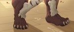 5_toes anthro anthro_on_anthro anthro_penetrated anthro_penetrating anthro_penetrating_anthro barefoot black_body black_fur black_legs bodily_fluids brown_body brown_fur brown_legs claws cum cum_on_ground dangling_doggystyle dangling_legs doggystyle duo faceless_character faceless_male feet foot_fetish foot_play footsie from_behind_position fur genital_fluids heart_symbol leaking_cum leg_focus male obscured_penetration obscured_sex offscreen_sex penetration sex shadow toe_claws toes white_body white_claws white_feet white_fur white_legs mamaduo mammal hi_res