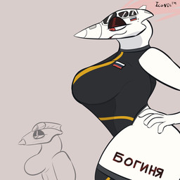 aircraft anthro bedroom_eyes big_breasts breasts clothed clothing duo female hand_on_hip huge_breasts huge_hips huge_thighs larger_female leg_tattoo legwear leotard looking_at_another looking_down machine narrowed_eyes seductive side_view simple_background size_difference tattoo thick_thighs thigh_highs thigh_tattoo vehicle wide_hips iconictm boginya_(iconictm) aeromorph living_aircraft living_machine living_vehicle 1:1 hi_res