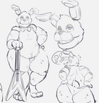 ?! anthro big_butt blush bow_tie butt embarrassed featureless_crotch fingers guitar machine male musical_instrument plucked_string_instrument solo string_instrument thick_thighs wide_hips spicysausages five_nights_at_freddy's scottgames bonnie_(fnaf) animatronic lagomorph leporid mammal rabbit robot 2023 digital_media_(artwork) multiple_images sketch