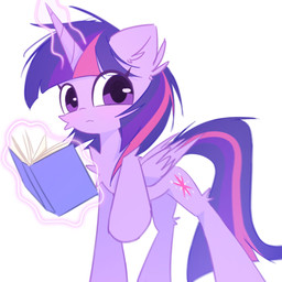 book ear_tuft female feral glowing glowing_horn hooves horn looking_at_viewer magic raised_hoof simple_background solo telekinesis tuft wings silveryskypony friendship_is_magic hasbro my_little_pony mythology twilight_sparkle_(mlp) equid equine mammal mythological_creature mythological_equine winged_unicorn 1:1 hi_res