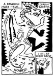 ambiguous_gender anthro black_and_white comic dialogue digital_drawing_(artwork) digital_media_(artwork) dragon dungeons_and_dragons duo english_text feral hasbro humor kobold male membrane_(anatomy) membranous_wings monochrome mythological_creature mythological_scalie mythology pose scalie steve_dismukes tail text treasure_hoard wings wizards_of_the_coast