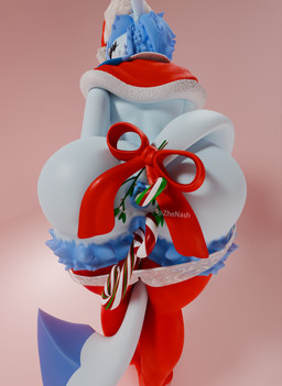 anus breasts butt candy candy_cane christmas_clothing christmas_headwear clothing dessert female food genitals hat headgear headwear holidays legwear mistletoe plant pokemorph ribbons santa_hat solo stockings tail tongue underwear vulva zhenash christmas nintendo pokemon eeveelution generation_1_pokemon generation_4_pokemon glaceon pokemon_(species) 3d_(artwork) blender_(artwork) digital_media_(artwork) hi_res