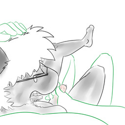 ambiguous_gender anthro blush bodily_fluids crying cum drooling duo erection eyes_closed eyewear fur genital_fluids genitals glasses handjob human_on_anthro humanoid_genitalia humanoid_penis interspecies male male/ambiguous nude penile penis precum saliva sex simple_background tears white_background ziats anon ziats_(ziats) human lagomorph leporid mammal rabbit 1:1 digital_media_(artwork) hi_res