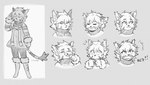 anthro blush boots clothing disappointed ear_piercing ear_ring eyes_closed female flushed flushed_face footwear laugh mane piercing ring_piercing shoes smile solo tired yelling churrokat cyberconnect2 little_tail_bronx solatorobo elh_melizee felid feline felineko mammal monochrome