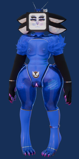 4_ears 4_eyes abs andromorph anklet anthro black_arms blue_body claws crown digit_ring ear_piercing electronics feet for_a_head fur genital_piercing genitals handles_on_hips headgear heterochromia huge_hips intersex jewelry multi_ear multi_eye nipple_piercing nipples pawpads paws piercing pubes purple_claws purple_pawpads purple_vulva ring scar screen screen_face simple_background solo television toe_ring toes translucent translucent_body transparent_background tv_antenna vulva vulva_piercing wide_hips womb_tattoo kisuvion kisuvion_(character) namnugget felid feline mammal object_head screen_head tv_head 1:2 3d_(artwork) absurd_res alpha_channel blender_(artwork) digital_media_(artwork) hi_res