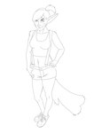 after_transformation anthro anthrofied female gym_leader solo species_transformation transformation tfancred nintendo pokemon misty_(pokemon) pokemon_trainer generation_1_pokemon pikachu pokemon_(species) absurd_res hi_res monochrome