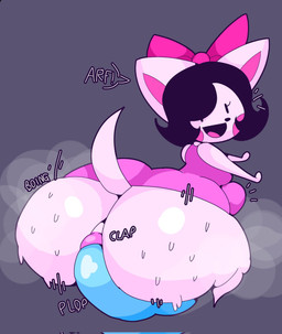 abdominal_bulge accessory anal anal_penetration anthro big_butt bow_ribbon butt dildo dildo_in_ass dildo_insertion female hair_accessory hair_bow hair_ribbon huge_butt object_in_ass penetration pink_body ribbons sex_toy sex_toy_in_ass sex_toy_insertion solo tail crowundeadcat friday_night_funkin' canid canine canis domestic_dog mammal hi_res