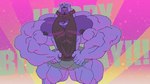 anthro big_muscles bottomwear cleavage_cutout clothing cutout eyewear glasses huge_muscles hyper hyper_muscles male muscular muscular_anthro muscular_male nipples pecs shirt shorts solo sweater topwear virgin_killer_sweater omniously meme_clothing tuft_(tuftbubble) bear mammal 16:9 2023 absurd_res hi_res meme widescreen