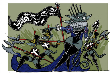 3_heads anthro biped breasts buckteeth cleavage clothed clothing crown dress female group headgear legwear multi_head queen royalty ruff_(clothing) russian simple_background standing stockings teeth weapon white_background zhmernalt nutcracker_1973 soyuzmultfilm the_nutcracker mouserinks rat_queen mammal murid murine rat rodent 2025 hi_res