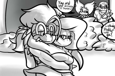 anthro dialogue female group male text renee-moonveil mario_bros nintendo iggy_koopa koopaling ludwig_von_koopa pom_pom_(mario) roy_koopa boom_boom dragon_koopa koopa scalie 2015 english_text monochrome