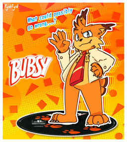 3_toes anthro barefoot black_nose blazer brown_body brown_ears brown_fur brown_tail chest_tuft claws clothing disc fangs feet finger_claws fur gesture green_eyes hand_on_hip hand_on_own_hip looking_at_viewer male multicolored_body multicolored_ears multicolored_fur multicolored_necktie necktie orange_background orange_body orange_fur orange_tuft paws plantigrade playstation_logo pose question_mark red_necktie sharp_teeth simple_background smile solo standing tail tan_clothing tan_topwear teeth text toe_claws toes topwear tuft two_tone_body two_tone_ears two_tone_fur two_tone_necktie two_tone_tail waving white_claws white_toe_claws yellow_necktie rydryd bubsy_(series) bubsy_4d playstation sony_corporation sony_interactive_entertainment bubsy_bobcat bobcat felid feline lynx mammal 2025 artist_name digital_media_(artwork) english_text hi_res