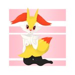 1:1 absurd_res anthro blush braixen breasts canid commandg female fur generation_6_pokemon hi_res inner_ear_fluff looking_at_viewer mammal nintendo nipples pokemon pokemon_(species) simple_background smile solo tuft