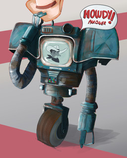 abstract_background cathode_ray_tube clothing cowboy cowboy_hat gesture hat headgear headwear machine male new_vegas not_furry solo speech_bubble text tipping_hat wheel kassical fallout microsoft victor_(fallout) robot securitron_(fallout) 4:5 english_description english_text hi_res