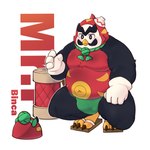 anthro asian_clothing black_body clothing east_asian_clothing footwear fundoshi gloves handwear japanese_clothing male overweight overweight_anthro overweight_male red_body sandals shoes solo underwear binca_233 brawl_stars supercell_(company) mr.p_(brawl_stars) avian bird penguin 1:1 hi_res