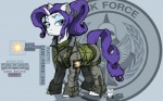 blue_eyes female feral hair horn long_hair purple_hair quadruped short_hair solo tail text holimount activision call_of_duty friendship_is_magic hasbro my_little_pony mythology rarity_(mlp) equid equine mammal mythological_creature mythological_equine unicorn 16:10 crossover english_text widescreen