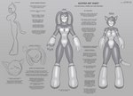 anthro big_hands diamond_(marking) duo female grin hypnotic_eyes latex male markings pawpads permagrin smile speaker_ears text transformation c91 bopper_(c91) felid feline lagomorph leporid mammal rabbit absurd_res english_text hi_res model_sheet