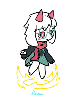 anthro clothing eyewear floppy_ears fur glasses horn male pink_eyes robe scarf solo white_body white_fur young milinkapro deltarune undertale_(series) ralsei bovid caprine goat mammal hi_res