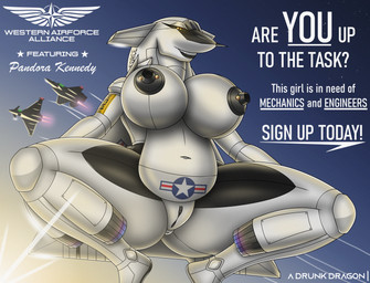 aircraft airplane amber_eyes anthro areola belly big_breasts breasts crouching female genitals jets machine mature_female nipples nude pose poster pupils slightly_chubby slightly_chubby_female slit_pupils solo spread_legs spread_open spreading sunset text thick_thighs vehicle vulva a_drunk_dragon u.s._air_force pandora_kennedy_(adrunkdragon) aeromorph living_aircraft living_airplane living_machine living_vehicle english_text hi_res pinup