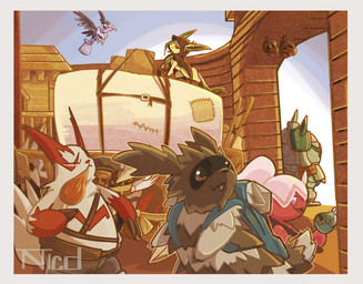ambiguous_gender anthro backpack bag border box brown_body brown_eyes brown_fur building clothed clothing container crate detailed_background female feral flying food fur gateway group male open_mouth orange_border partially_clothed robe supplies tan_body tan_fur vehicle wagon wall_(structure) white_body ni_cd0173 nintendo pokemon healer_(straviios) eeveelution excadrill generation_3_pokemon generation_4_pokemon generation_5_pokemon generation_9_pokemon golurk leafeon mandibuzz pokemon_(species) seedot tinkatuff zangoose zebstrika zigzagoon 2025 absurd_res hi_res