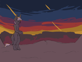 anthro diving hiding jumping male meteor_shower silly solo stuck sunset tail tail_tuft tuft veuper unknown_species 4:3 animated