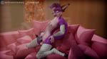 animal_genitalia animal_penis anthro bed bright_eyes canine_genitalia canine_penis clothing dim_lighting ejaculation evening femboy femboy_socks furniture genitals knot legwear male masturbation moan nipples penetrable_sex_toy penis pillow pink_fabric purple_body purple_skin sex_toy sofa solo thigh_highs tongue vrchat_model window sound_warning z4ck_rock zack_(z4ck_rock) canid canine fox mammal 16:9 3d_(artwork) 3d_animation animated blender_(artwork) digital_media_(artwork) hi_res short_playtime sound webm widescreen