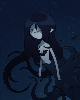 bite_mark_on_neck breasts cleavage clothed clothing fanged_bite_mark fanged_bite_mark_on_neck fangs female hair humanoid_pointy_ears long_hair pointy_ears rubber_hose_style solo split_form squid_merfolk teeth toony discount-supervillain adventure_time cartoon_network marceline_abadeer aquatic bat cephalopod coleoid decapodiform demon humanoid hybrid mammal merfolk mollusk squid vampire 4:5 hi_res