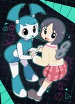 blush blush_stickers clothed clothing duo eyebrows female machine not_furry open_mouth wind-up_key conditional_dnp gaturo my_life_as_a_teenage_robot nichijou nickelodeon jenny_wakeman shinonome_nano humanoid robot robot_humanoid 2025 absurd_res crossover digital_media_(artwork) hi_res