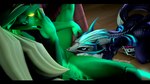 all_fours anthro black_clothing black_shirt black_topwear blonde_hair blue_body blue_hair blue_scales blue_tongue blush bottomless bottomless_anthro bottomless_female butt chair clothed clothing cunnilingus duo female female/female floor furniture glowing glowing_body glowing_eyes glowing_scales green_body green_scales hair long_hair looking_at_another looking_at_partner non-mammal_hair nude nude_anthro nude_female on_chair open_mouth oral scales sex shirt shirt_only short_hair sitting sitting_on_chair spread_legs spreading tongue topwear topwear_only vaginal white_body white_scales wood wood_floor yellow_sclera zelyonka warfaremachine_(modeler) mythology alilkira sevan_(warfaremachine) alien dragon ghost lizard mythological_creature mythological_scalie reptile scalie spirit 16:9 3d_(artwork) 4k absurd_res digital_media_(artwork) hi_res source_filmmaker_(artwork) watermark widescreen