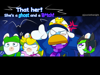 amethyst_(gem) angry anthro black_clothing black_jacket black_topwear blonde_hair blue_clothing blue_coat blue_ear_piercing blue_overalls blue_topwear breath buckteeth closed_frown clothed clothed_anthro clothed_female clothing coat cross-popping_vein crown dialogue ear_piercing empty_eyes eyebrows eyelashes facial_hair female female_anthro frown fur furrowed_brow gem gesture green_clothing green_eyebrows green_hair green_hat green_headwear green_shirt green_topwear group gun hair half-closed_eyes hand_gesture hat headgear headwear holding_gun holding_object holding_ranged_weapon holding_weapon jacket larger_anthro larger_male light long_ears long_hair looking_at_another male male_anthro mouth_closed multicolored_hair mustache narrowed_eyes noseless open_clothing open_jacket open_topwear orange_facial_hair orange_mustache overalls peaked_cap piercing pink_clothing pink_shirt pink_topwear pointing profanity purple_clothing purple_ear_piercing purple_scarf purple_shirt purple_topwear ranged_weapon ruby_(gem) scarf shirt short_hair sideways_hat size_difference smaller_anthro smaller_female smaller_male spiky_hair tan_body tan_eyelids tan_inner_ear tan_skin teeth text thick_eyebrows topwear two_tone_hair weapon white_body white_clothing white_fur white_hat white_headwear yelling yelling_at_another jooniethenight mario_bros mario_plus_rabbids_kingdom_battle mario_plus_rabbids_sparks_of_hope nintendo raving_rabbids rayman_(series) ubisoft captain_orion edge_(mario_plus_rabbids) rabbid_luigi rabbid_peach lagomorph mammal rabbid 2023 4:3 artist_name colored crossover digital_drawing_(artwork) digital_media_(artwork) english_description letterbox lighting shaded