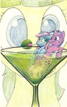 alcohol beverage blue_body cocktail cutie_mark female feral food fruit green_eyes group hooves horn male mane martini micro olive_(fruit) pink_body plant quadruped toothpick unicorn_horn tsitra360 friendship_is_magic hasbro my_little_pony mythology amethyst_star_(mlp) fan_character gyro_tech lemondrop_(character) earth_pony equid equine horse mammal mythological_creature mythological_equine pony unicorn absurd_res hi_res