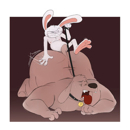 all_fours anal anal_penetration anthro anthro_on_anthro anthro_penetrated anthro_penetrating anthro_penetrating_anthro bdsm big_butt bodily_fluids brown_body brown_fur butt butt_slap collar dominant dominant_male duo from_behind_position fur hand_on_butt huge_butt interspecies larger_male larger_penetrated larger_sub leash leash_pull looking_pleasured male male/male male_penetrated male_penetrating male_penetrating_male nipples nude open_mouth overweight overweight_bottom overweight_male overweight_top penetration rough_sex sex sharp_teeth size_difference slap small_top_big_bottom smaller_male submissive submissive_male sweat teeth tongue tongue_out white_body white_fur gnarlybastard sam_and_max max_(sam_and_max) samuel_dog canid canine canis domestic_dog lagomorph leporid mammal rabbit 1:1 hi_res